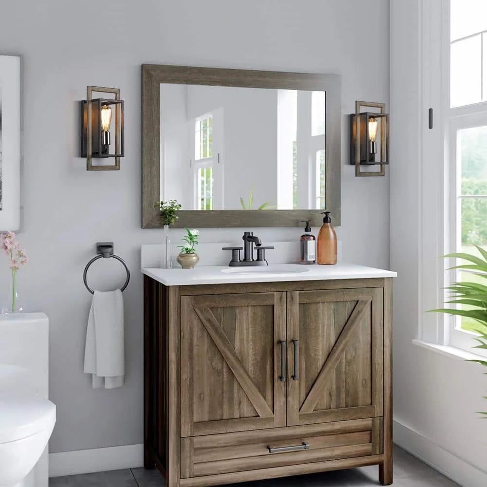 Sullivan 1-Light Black/Wood Tone Rustic Farmhouse Wall Sconce by TRUE FINE 4 Sullivan 1-Light Black/Wood Tone Rustic Farmhouse Wall Sconce by TRUE FINE - Image 2