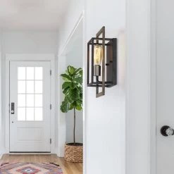 Sullivan 1-Light Black/Wood Tone Rustic Farmhouse Wall Sconce by TRUE FINE 24 Sullivan 1-Light Black/Wood Tone Rustic Farmhouse Wall Sconce by TRUE FINE -Dale Tiffany Store black wood tone true fine wall sconces td10008w fa 1000