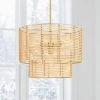 Dayereh 20 in. 4-Light Coastal Tiered Rattan Drum Chandelier Light with Brass Canopy by TRUE FINE -Dale Tiffany Store brass beige true fine chandeliers td10031c 64 1000