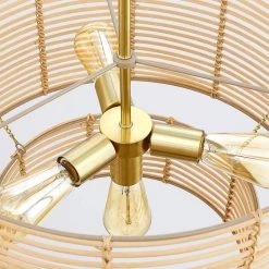 Dayereh 20 in. 4-Light Coastal Tiered Rattan Drum Chandelier Light with Brass Canopy by TRUE FINE 18 Dayereh 20 in. 4-Light Coastal Tiered Rattan Drum Chandelier Light with Brass Canopy by TRUE FINE -Dale Tiffany Store brass beige true fine chandeliers td10031c c3 1000