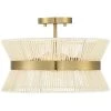 Bohe 15 in. 2-Light Bohemian Woven Rope Semi-Flush Mount Ceiling Light by TRUE FINE -Dale Tiffany Store brass beige true fine flush mount lights td60008fl 64 1000