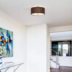 Brody 13.4 in. 2-Light Bamboo Flush Mount Ceiling Light with Brass Hardware by TRUE FINE 13 Brody 13.4 in. 2-Light Bamboo Flush Mount Ceiling Light with Brass Hardware by TRUE FINE -Dale Tiffany Store brass chocolate true fine flush mount lights td90023fl 1d 1000