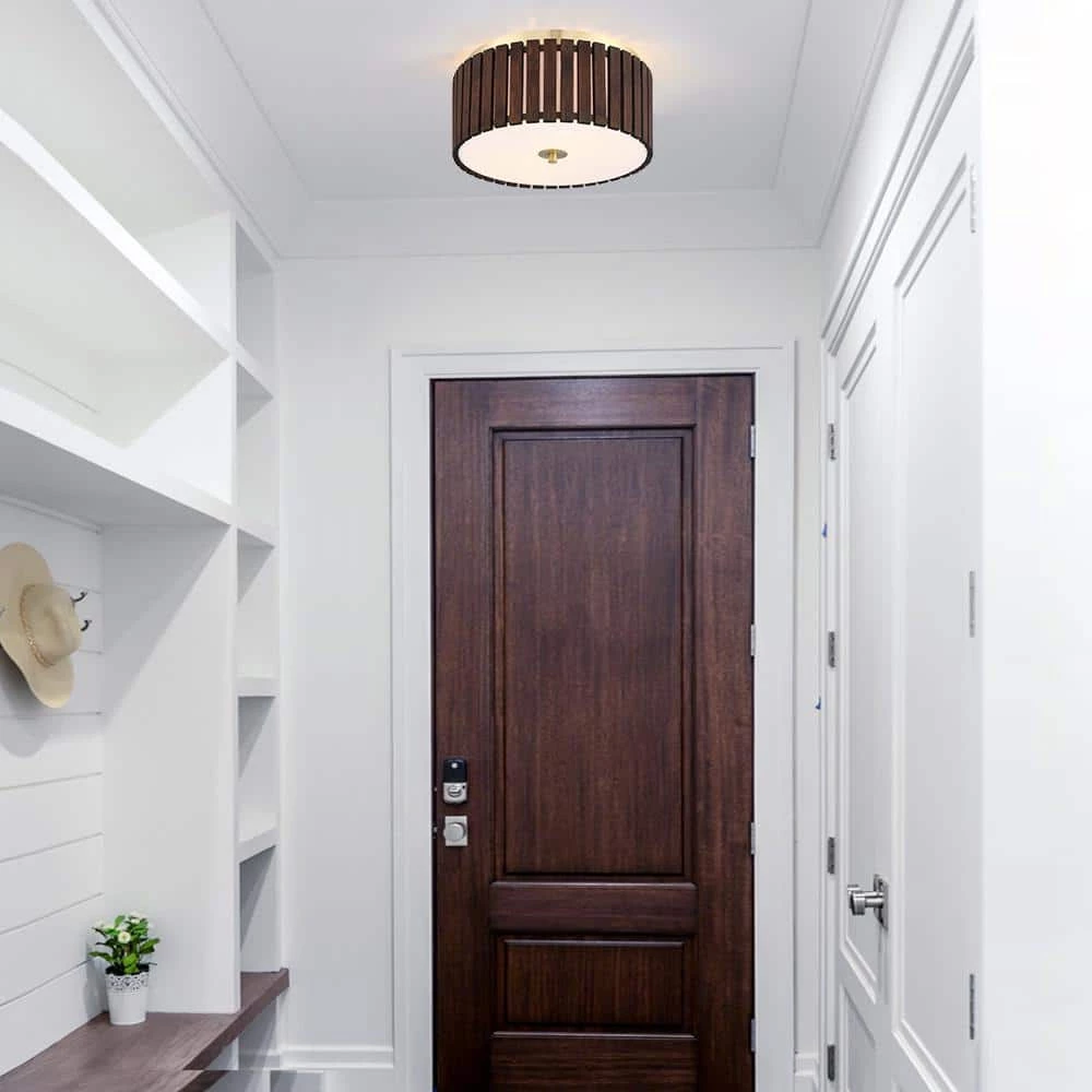 Brody 13.4 in. 2-Light Bamboo Flush Mount Ceiling Light with Brass Hardware by TRUE FINE 4 Brody 13.4 in. 2-Light Bamboo Flush Mount Ceiling Light with Brass Hardware by TRUE FINE - Image 2