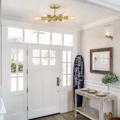 Sputnik 23 in. 6-Light Brass Semi Flush Mount Ceiling Light by TRUE FINE 19 Sputnik 23 in. 6-Light Brass Semi Flush Mount Ceiling Light by TRUE FINE -Dale Tiffany Store brass true fine flush mount lights td10023fl 1f 1000