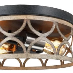 12 in. 2-Light Bronze and Wood Tone Flush Mount Ceiling Light by TRUE FINE -Dale Tiffany Store bronze and wood tone true fine flush mount lights td30002cel 1f 1000