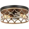 12 in. 2-Light Bronze and Wood Tone Flush Mount Ceiling Light by TRUE FINE 1 12 in. 2-Light Bronze and Wood Tone Flush Mount Ceiling Light by TRUE FINE -Dale Tiffany Store bronze and wood tone true fine flush mount lights td30002cel 64 1000
