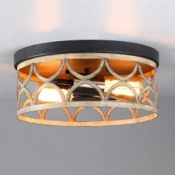 12 in. 2-Light Bronze and Wood Tone Flush Mount Ceiling Light by TRUE FINE -Dale Tiffany Store bronze and wood tone true fine flush mount lights td30002cel fa 1000