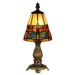 12.75 in. Fieldstone Cavan Accent Lamp with Tiffany Art Glass Shade by Dale Tiffany