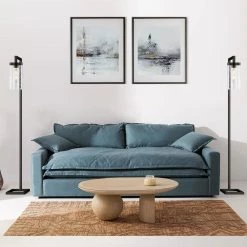 63 in. Bronze Floor Lamp with Clear Seeded Glass Shade and 8-Watt LED Bulb Included by TRUE FINE -Dale Tiffany Store bronze true fine floor lamps 21041f 76 1000