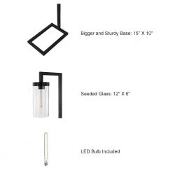 63 in. Bronze Floor Lamp with Clear Seeded Glass Shade and 8-Watt LED Bulb Included by TRUE FINE -Dale Tiffany Store bronze true fine floor lamps 21041f fa 1000