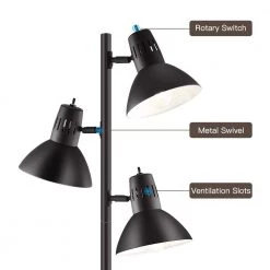 Richland 67 in. Bronze 3-Light Tree Floor Lamp with Metal Adjustable Shades, LED Bulbs Included by TRUE FINE -Dale Tiffany Store bronze true fine floor lamps 9021f 1f 1000