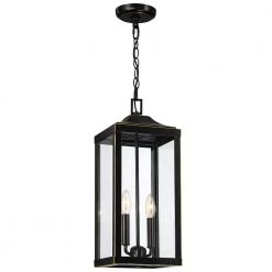 Jefferson 20 in. H 2-Light Bronze Large Outdoor Pendant Light with Clear Glass by TRUE FINE -Dale Tiffany Store bronze true fine outdoor pendant lights td40006c 76 1000