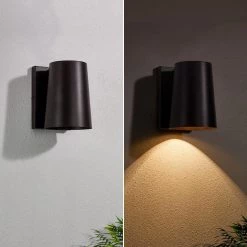 Bowman 7.5 in. 1-Light Bronze Modern Dark Sky Non Solar Outdoor Wall Lantern Sconce (2-Pack) by TRUE FINE -Dale Tiffany Store bronze true fine outdoor sconces 2144ot 2pk 1f 1000