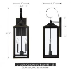 25.7 in. 2-Light Bronze Non Solar Large Outdoor Wall Lantern Sconce Light by TRUE FINE -Dale Tiffany Store bronze true fine outdoor sconces 21516ot 40 1000