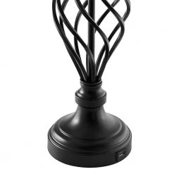 28 in. Bronze USB Table Lamp with White Linen Shade, 9.5-Watt LED Bulbs Included (Set of 2) by TRUE FINE -Dale Tiffany Store bronze true fine table lamps 20090t 2pk 4f 1000