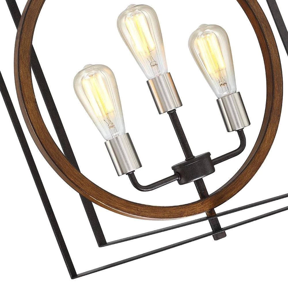 Contrast 20 in. 3-Light Rust Bronze/Wood Tone Rustic Chandelier by TRUE FINE 11 Contrast 20 in. 3-Light Rust Bronze/Wood Tone Rustic Chandelier by TRUE FINE - Image 9