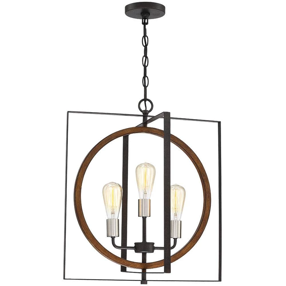 Contrast 20 in. 3-Light Rust Bronze/Wood Tone Rustic Chandelier by TRUE FINE 12 Contrast 20 in. 3-Light Rust Bronze/Wood Tone Rustic Chandelier by TRUE FINE - Image 10