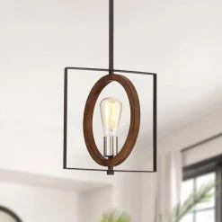 Contrast 1-Light Rust Bronze/Wood Tone Rustic Mini Pendant Kitchen Light by TRUE FINE -Dale Tiffany Store bronze wood tone true fine pendant lights td10011p e1 1000