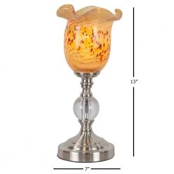 Beige Speckle 13 in. Hand Blown Brushed Nickel Accent Lamp by Dale Tiffany -Dale Tiffany Store brushed nickel dale tiffany novelty lamps aa21186 c3 1000