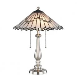 21 in. Brushed Nickel Table Lamp with Hand Rolled Art Glass by Dale Tiffany
