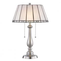 21 in. Brushed Nickel Table Lamp with Hand Rolled Art Glass by Dale Tiffany