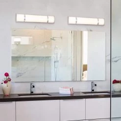 24 in. 3-Light Brushed Nickel Modern/Contemporary LED Bathroom Vanity Light Bar by TRUE FINE -Dale Tiffany Store brushed nickel true fine vanity lighting td120002w led 1d 1000