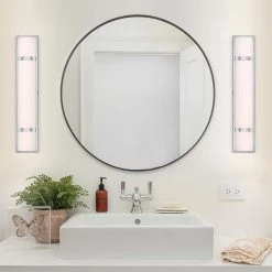 24 in. 3-Light Brushed Nickel Modern/Contemporary LED Bathroom Vanity Light Bar by TRUE FINE -Dale Tiffany Store brushed nickel true fine vanity lighting td120002w led 66 1000