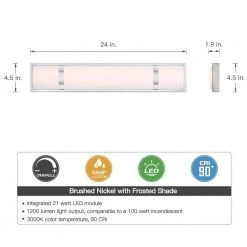 24 in. 3-Light Brushed Nickel Modern/Contemporary LED Bathroom Vanity Light Bar by TRUE FINE -Dale Tiffany Store brushed nickel true fine vanity lighting td120002w led c3 1000