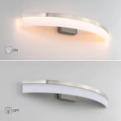 26.6 in. 4-Light Curved Brushed Nickel Modern/Contemporary LED Bathroom Vanity Light Bar by TRUE FINE -Dale Tiffany Store brushed nickel true fine vanity lighting td120003w led 4f 1000
