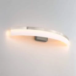 26.6 in. 4-Light Curved Brushed Nickel Modern/Contemporary LED Bathroom Vanity Light Bar by TRUE FINE
