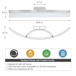 26.6 in. 4-Light Curved Brushed Nickel Modern/Contemporary LED Bathroom Vanity Light Bar by TRUE FINE -Dale Tiffany Store brushed nickel true fine vanity lighting td120003w led c3 1000
