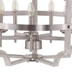 Richwood 5-Light Brushed Nickel/White-Washed Wood Tone Modern Farmhouse Chandelier by TRUE FINE -Dale Tiffany Store brushed nickel white washed wood true fine chandeliers 20150c 1f 1000