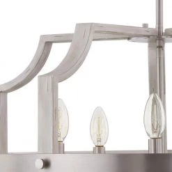 Richwood 5-Light Brushed Nickel/White-Washed Wood Tone Modern Farmhouse Chandelier by TRUE FINE -Dale Tiffany Store brushed nickel white washed wood true fine chandeliers 20150c 4f 1000