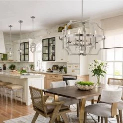 Richwood 5-Light Brushed Nickel/White-Washed Wood Tone Modern Farmhouse Chandelier by TRUE FINE -Dale Tiffany Store brushed nickel white washed wood true fine chandeliers 20150c fa 1000