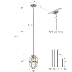 Richwood 1-Light Brushed Nickel Modern Farmhouse Mini Pendant with White-Washed Wood Accents by TRUE FINE -Dale Tiffany Store brushed nickel white washed wood true fine pendant lights 20151p 1d 1000