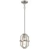 Richwood 1-Light Brushed Nickel Modern Farmhouse Mini Pendant with White-Washed Wood Accents by TRUE FINE