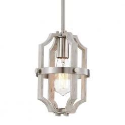 Richwood 1-Light Brushed Nickel Modern Farmhouse Mini Pendant with White-Washed Wood Accents by TRUE FINE -Dale Tiffany Store brushed nickel white washed wood true fine pendant lights 20151p 66 1000