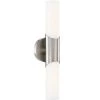 16.4 in. 2-Light Brushed Nickel Modern/Contemporary ADA Bathroom Vanity Light Bar with White Opal Glass by TRUE FINE -Dale Tiffany Store brushed nickel with white opal glass true fine vanity lighting td20018w 64 1000