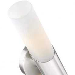 16.4 in. 2-Light Brushed Nickel Modern/Contemporary ADA Bathroom Vanity Light Bar with White Opal Glass by TRUE FINE 18 16.4 in. 2-Light Brushed Nickel Modern/Contemporary ADA Bathroom Vanity Light Bar with White Opal Glass by TRUE FINE -Dale Tiffany Store brushed nickel with white opal glass true fine vanity lighting td20018w c3 1000