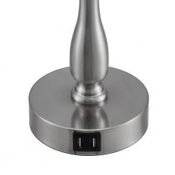16.5 in. Brushed Steel Touch Control 3-Way Table Lamp with 2 USB Ports, 4-Watt LED Bulb Included by TRUE FINE -Dale Tiffany Store brushed steel true fine table lamps 20080t bn 4f 1000