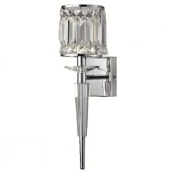 Cahas 19 in. Chrome Wall Sconce with Crystal Shade by Dale Tiffany