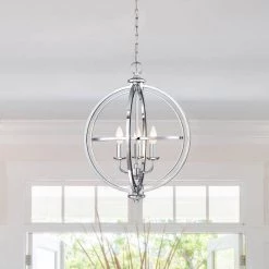 3-Light Chrome Globe Chandelier Candle Style Luna 17 in. Modern/Contemporary by TRUE FINE -Dale Tiffany Store chrome true fine chandeliers td60002c 40 1000