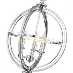3-Light Chrome Globe Chandelier Candle Style Luna 17 in. Modern/Contemporary by TRUE FINE -Dale Tiffany Store chrome true fine chandeliers td60002c 4f 1000