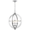 3-Light Chrome Globe Chandelier Candle Style Luna 17 in. Modern/Contemporary by TRUE FINE