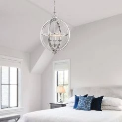 3-Light Chrome Globe Chandelier Candle Style Luna 17 in. Modern/Contemporary by TRUE FINE -Dale Tiffany Store chrome true fine chandeliers td60002c 66 1000