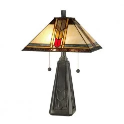 21 in. Coffee Black Table Lamp with Hand Rolled Art Glass and Metal by Dale Tiffany