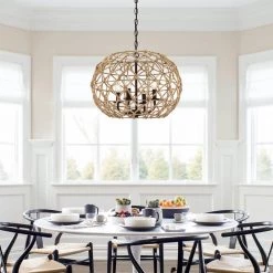 Trellis 20 in. 4-Light Rustic Natural Jute Rope Woven Globe Pendant Light with Black Canopy by TRUE FINE 14 Trellis 20 in. 4-Light Rustic Natural Jute Rope Woven Globe Pendant Light with Black Canopy by TRUE FINE -Dale Tiffany Store coffee brown true fine chandeliers td10026c 40 1000