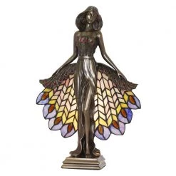 16 in. Cold Cast Bronze Accent Lamp with Hand Rolled Art Glass by Dale Tiffany
