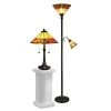 Genoa Dark Antique Bronze Metal and Resin Table/Floor Lamp Combo Set with Hand Rolled Art Glass Shade by Dale Tiffany -Dale Tiffany Store dale tiffany lamp sets tc12178 64 1000