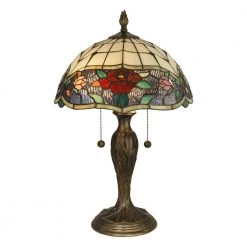 21.75 in. Rose Art Glass Table Lamp with Dark Antique Brass Base by Dale Tiffany